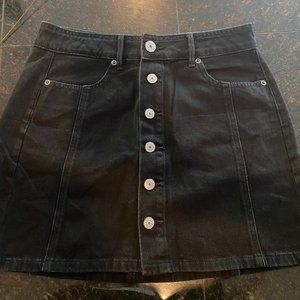 Black Denim American Eagle High Waisted Skirt